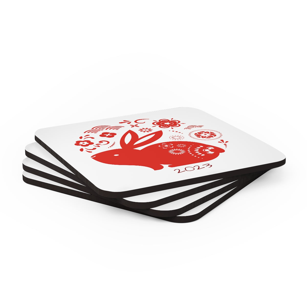 Year of The Rabbit Corkwood Coaster Set