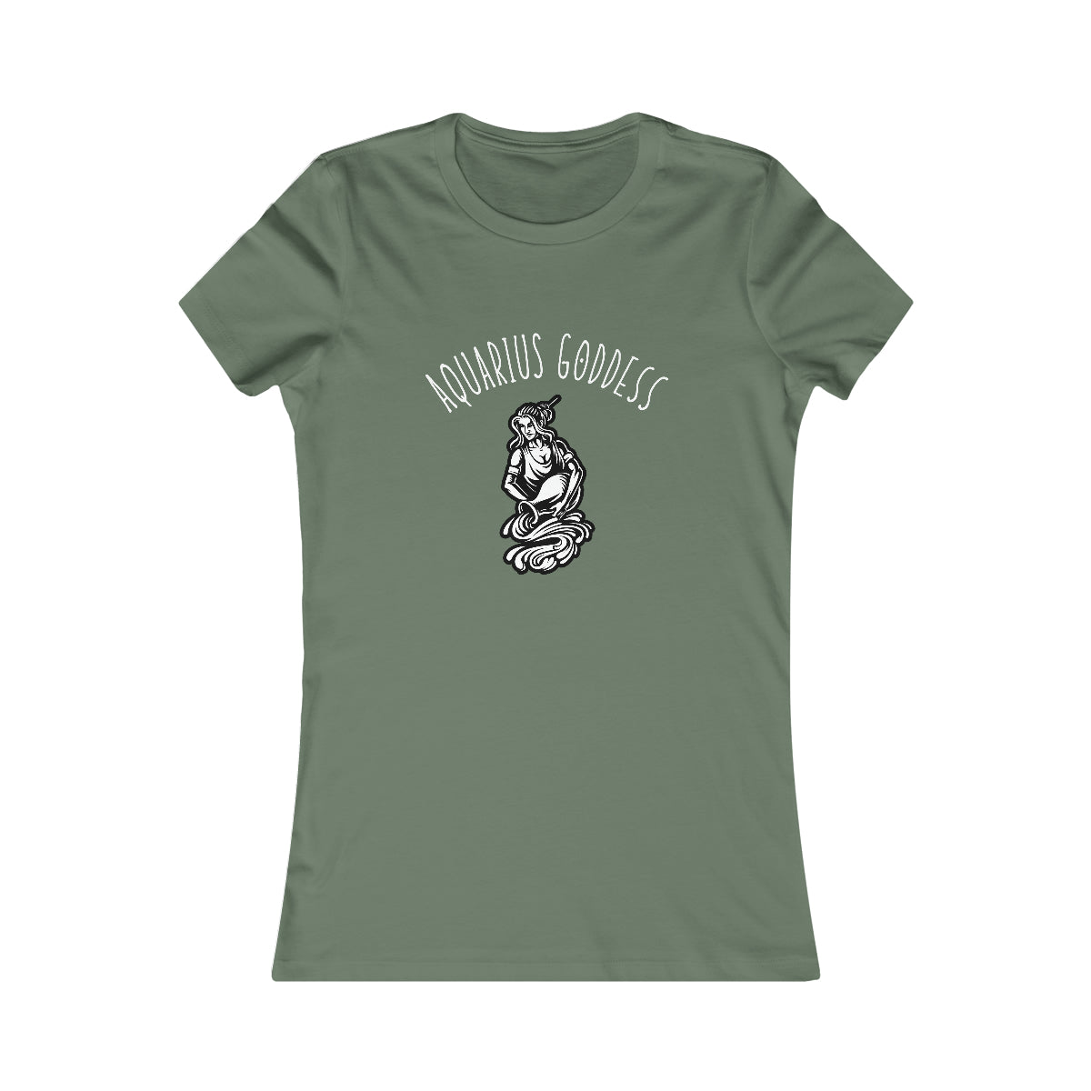 Aquarius Zodiac Astrology T-Shirt Earth Sage Green Tee