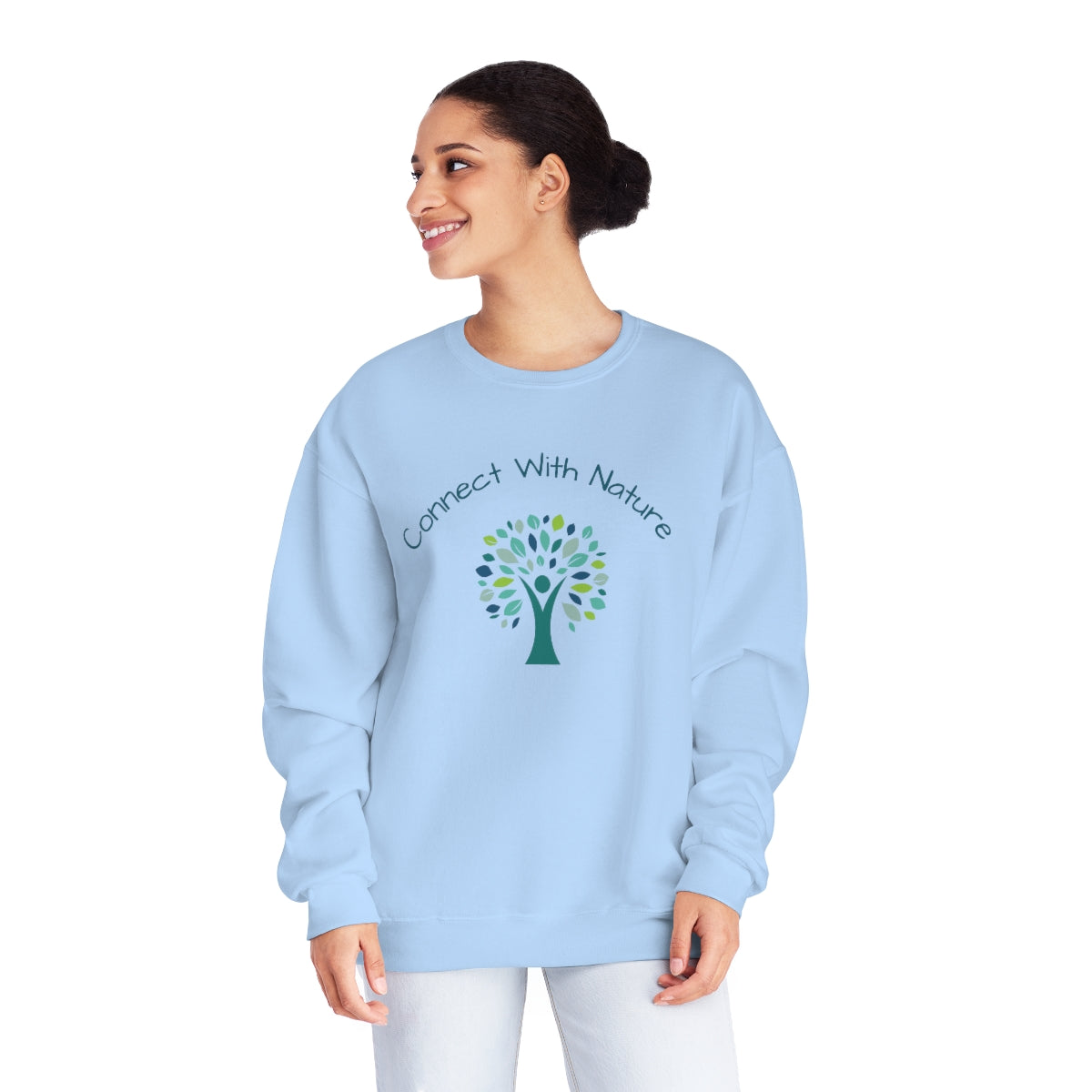 Connect with Nature Bohemian Fleece Sweatshirt Light Blue 1