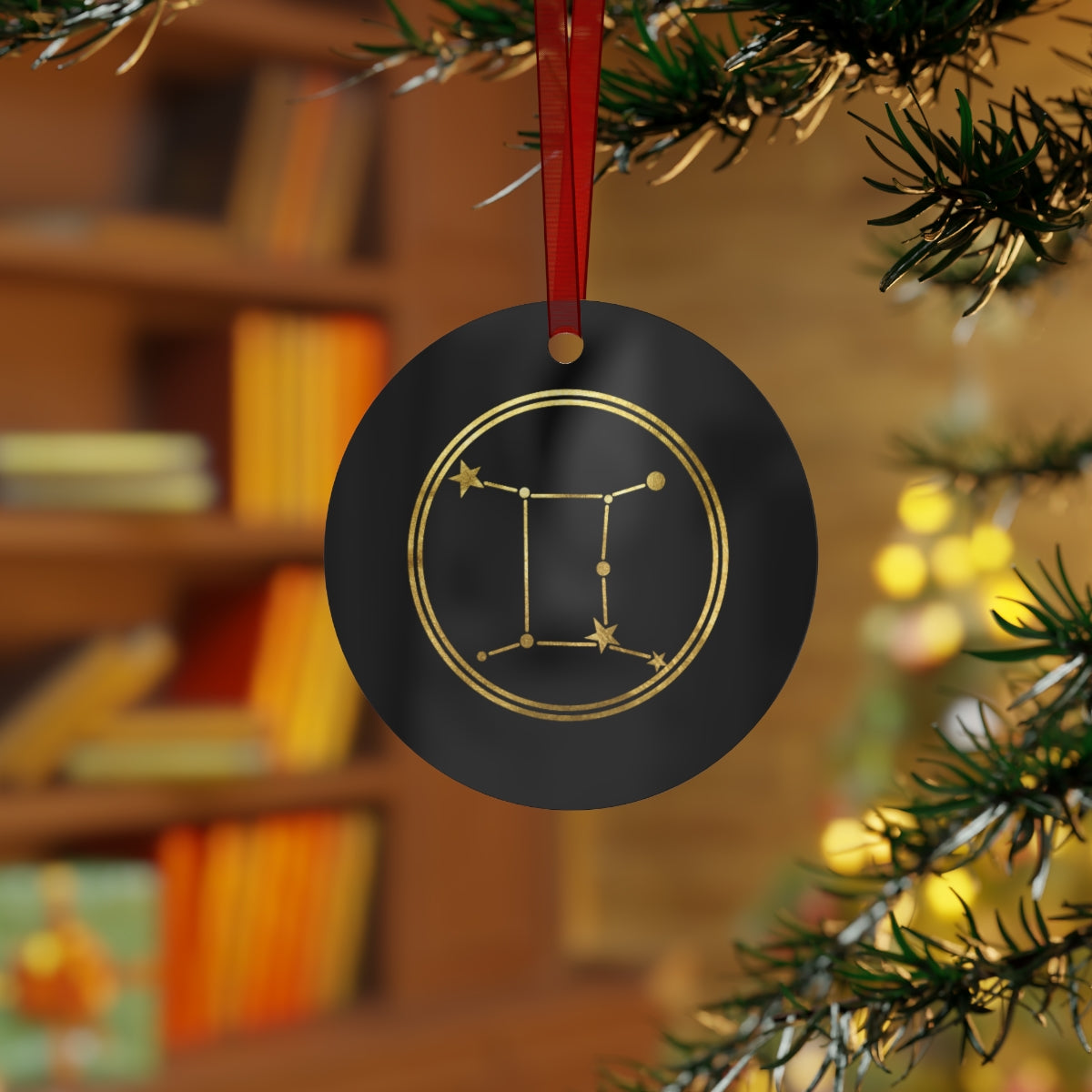 Gemini Sign Gold Zodiac Spirit Ornament tree
